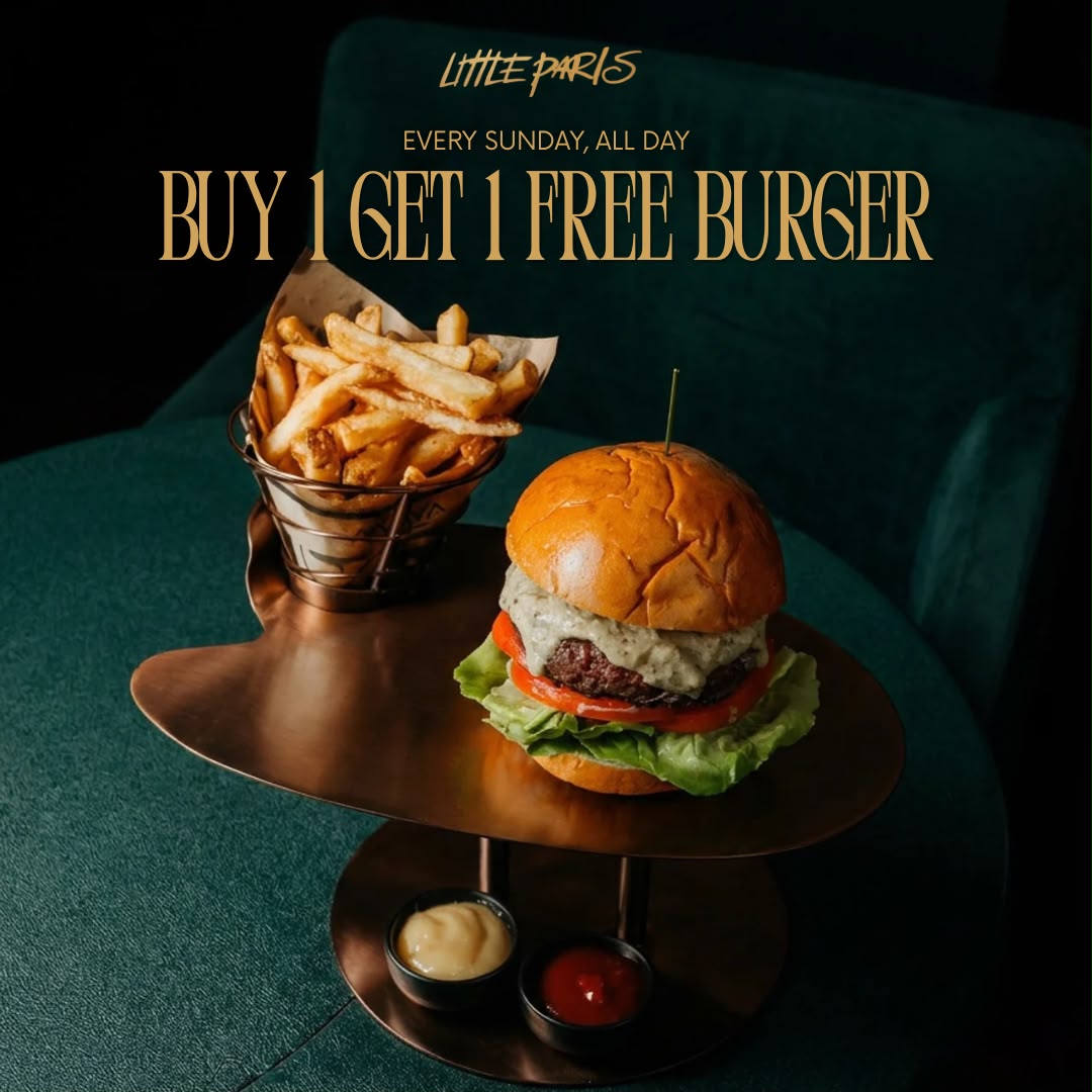 BUY 1 GET 1 FREE BURGER 
