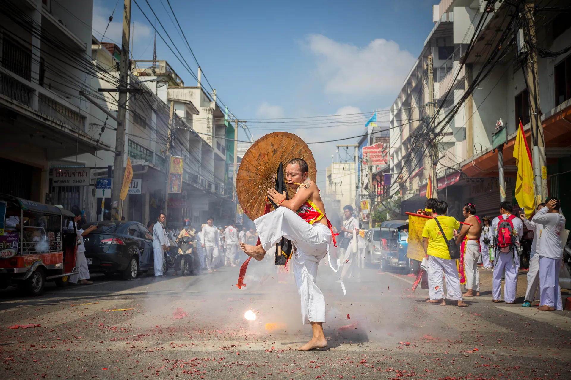 Vegetarian Festival in Phuket: Firecrackers, Devotion, and White Cloth